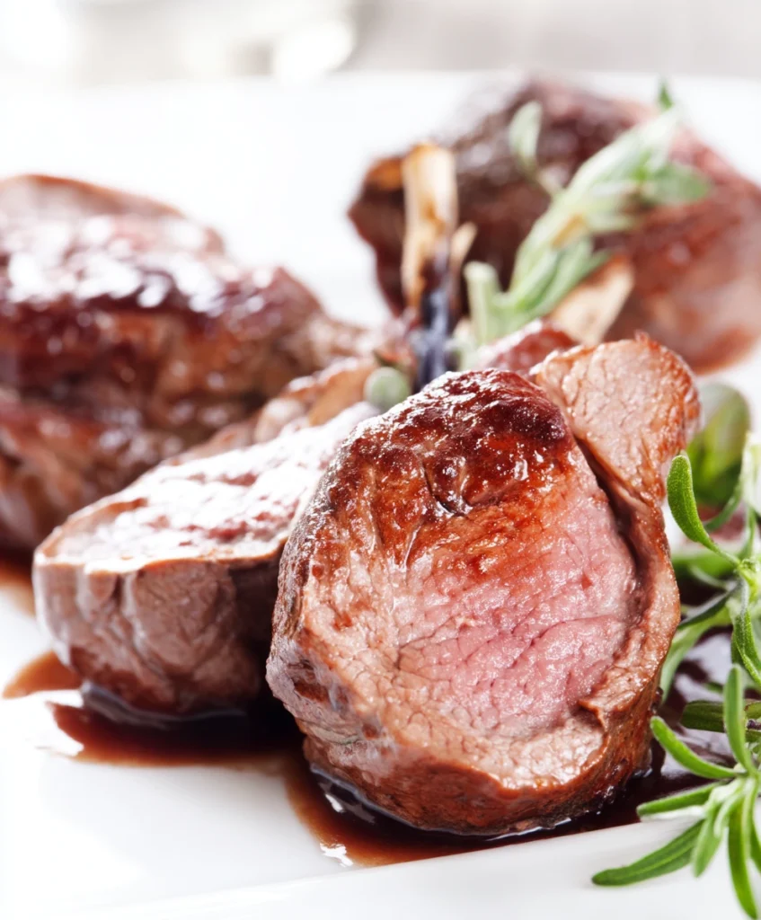 Delicious plated dish showcasing cooked game meat