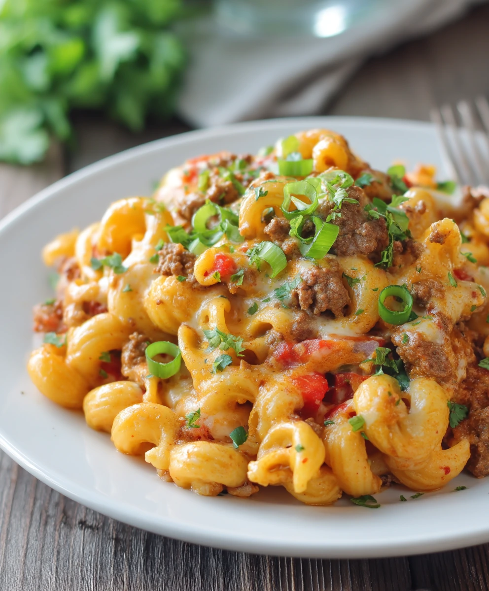 Cheesy Beef Taco Pasta